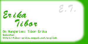 erika tibor business card